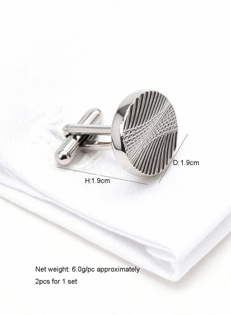 DB Innov. Diagonal striped pattern cufflinks, 2 PCS in One Set Alloy Jewelry Specially Design for Men's Shirt Wedding Business Gift with Delicate Package Box, 2 Colors for Selection - Image 3